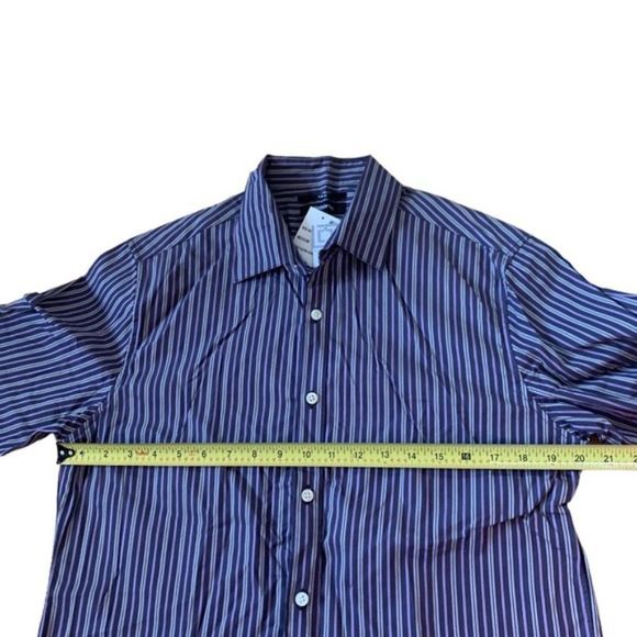 New Claiborne Purple Striped Dress Shirt Size Medium - Picture 6 of 7